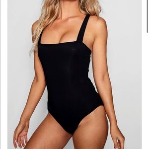 Bodysuit - Basic Ribbed Square Neck